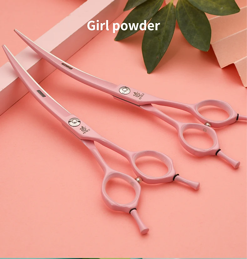 Fenice Dog Scissors 6.25/7.0inch Curved Scissors Pet Grooming Shears JP440C Dog Beauty Scissors Groomer Equipment