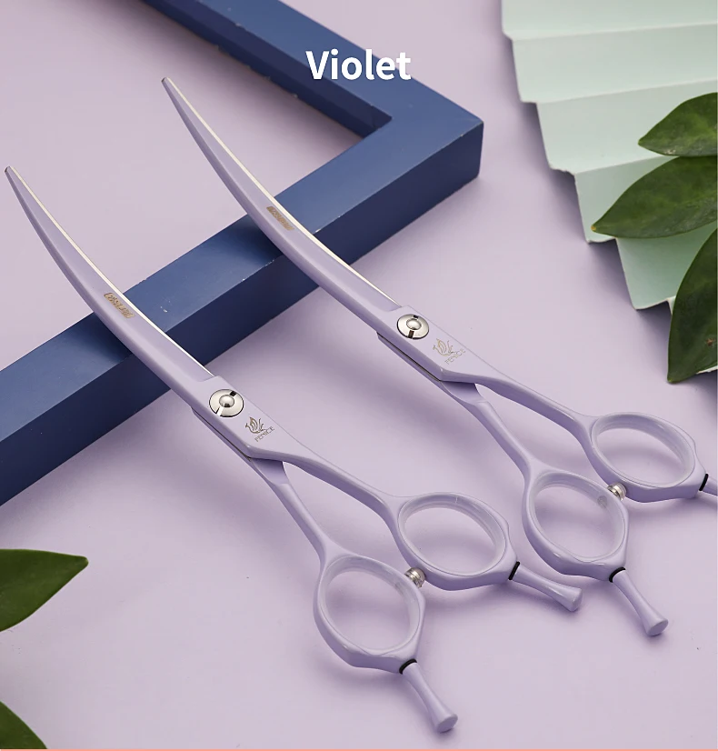 Fenice Dog Scissors 6.25/7.0inch Curved Scissors Pet Grooming Shears JP440C Dog Beauty Scissors Groomer Equipment