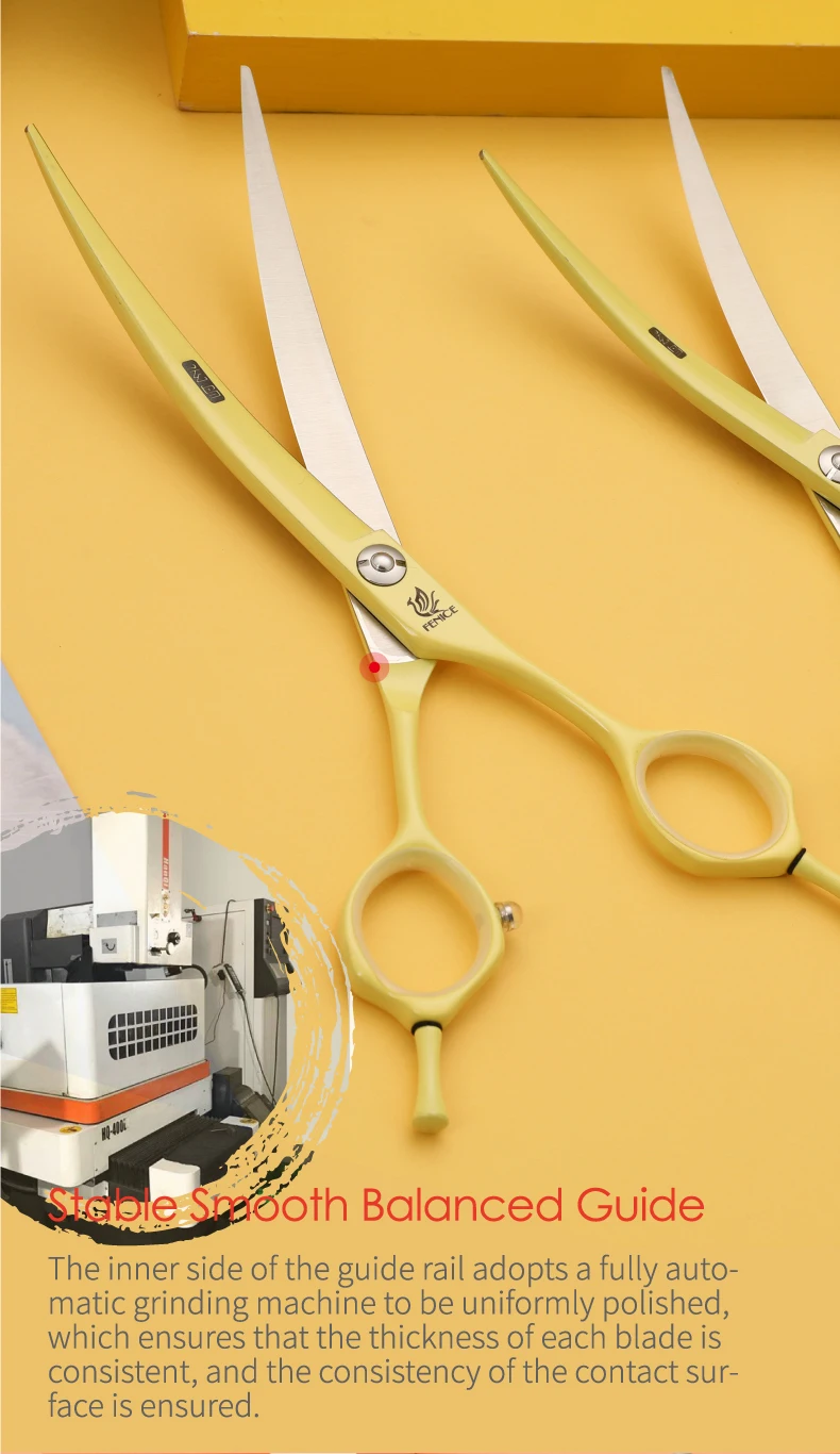 Fenice Dog Scissors 6.25/7.0inch Curved Scissors Pet Grooming Shears JP440C Dog Beauty Scissors Groomer Equipment