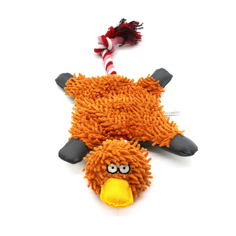 Funny Creative Duck Plush Dog Toys with Rope Durable Training Squeak Chew Small Medium Dogs Toy Pet Sounding Accessories Gift