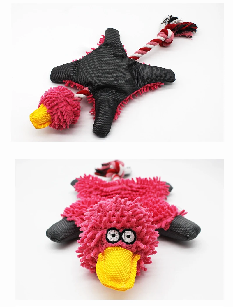 Funny Creative Duck Plush Dog Toys with Rope Durable Training Squeak Chew Small Medium Dogs Toy Pet Sounding Accessories Gift