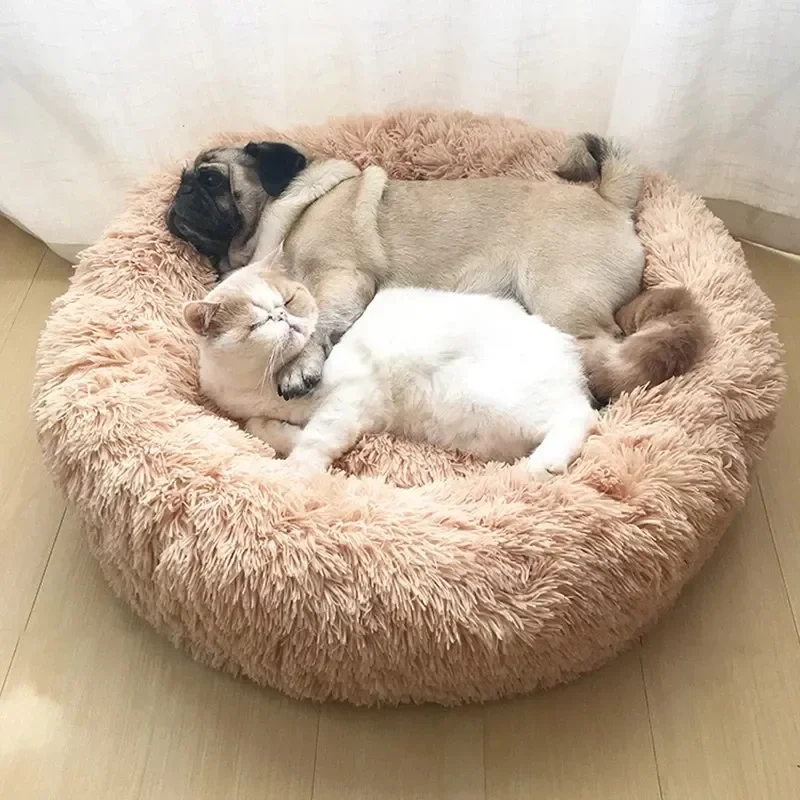 Super Soft Pet Cat Bed Plush Full Size Washable Calm Bed Donut Bed Comfortable Sleeping Artifact Suitable For Winter