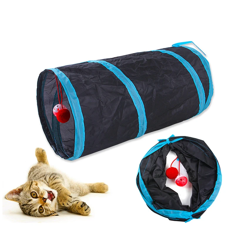 Cat Tunnel Foldable Cats Tunnel Cat Toy Breathable Drill Barrel for Indoor loud paper Pet Supplies Cat S Y Pass Play Tunnel