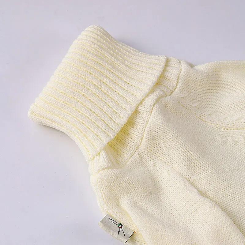 Italian Greyhound Sweater Whippet Turtleneck White Knitted Sweater Warm Pet Clothing