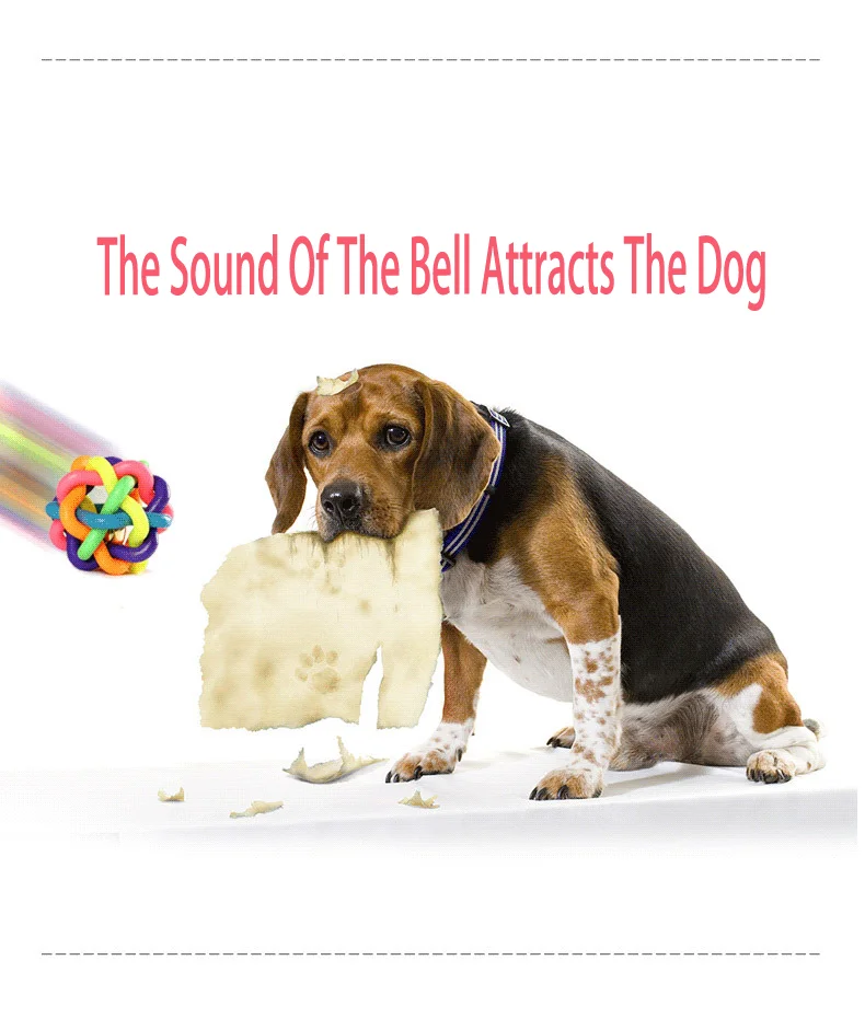 Colorful Bell Woven Toy Popular Dog Bite Resistant  Rubber Pet Chewing Playing Fetching Nice Ball Products