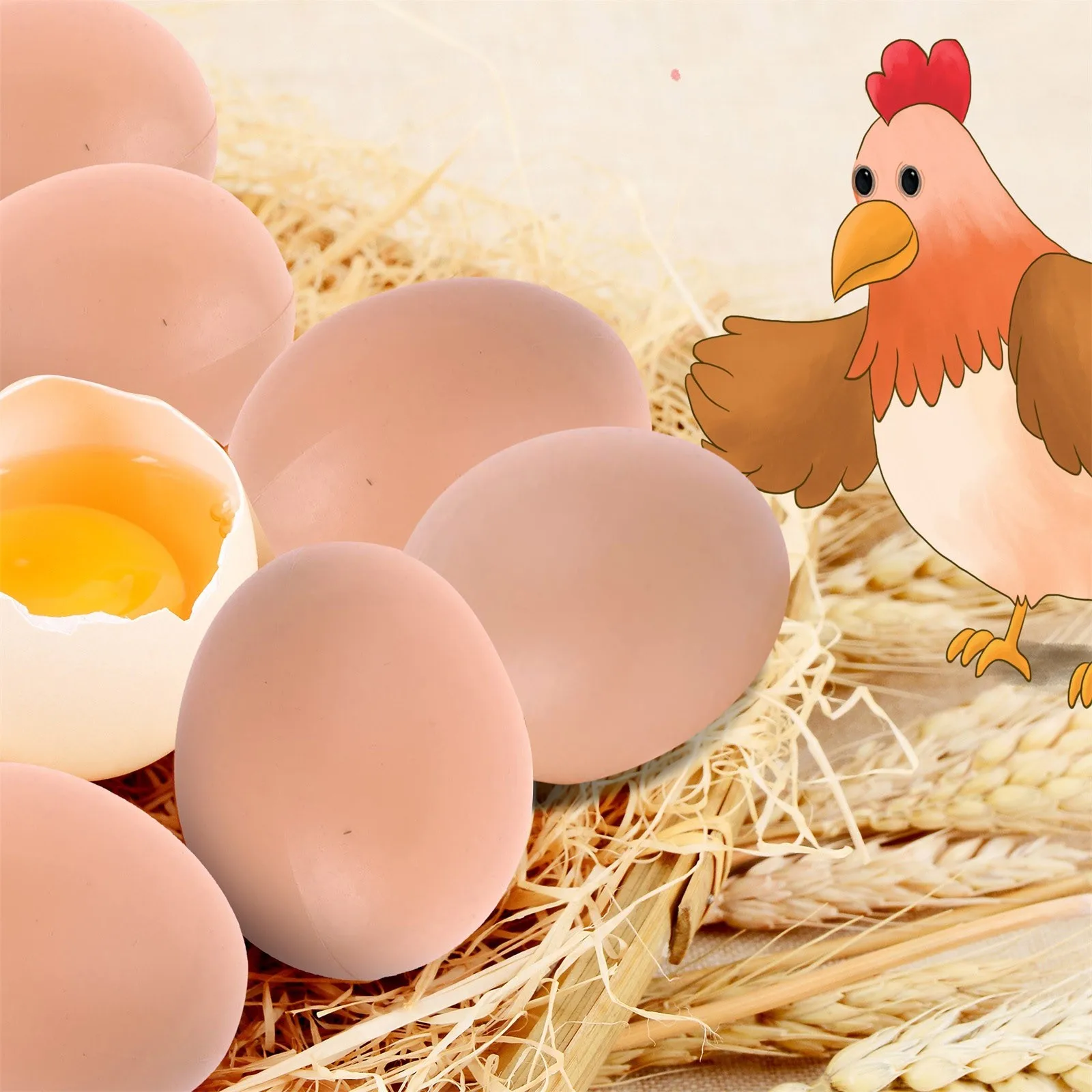6/12Pcs Plastic Eggs Chicken House Small Fake Eggs Farm Animal Supplies Cages Accessories Guide Chicken Nest Egg Painting
