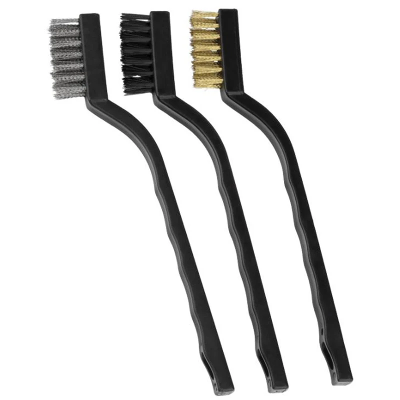 13cm Steel Wire Brush Aquarium Algae Cleaning Brush Nylon Brush Aquarium Cleaner Fish Tank Stain Cleaning Tools Accessories 3pcs