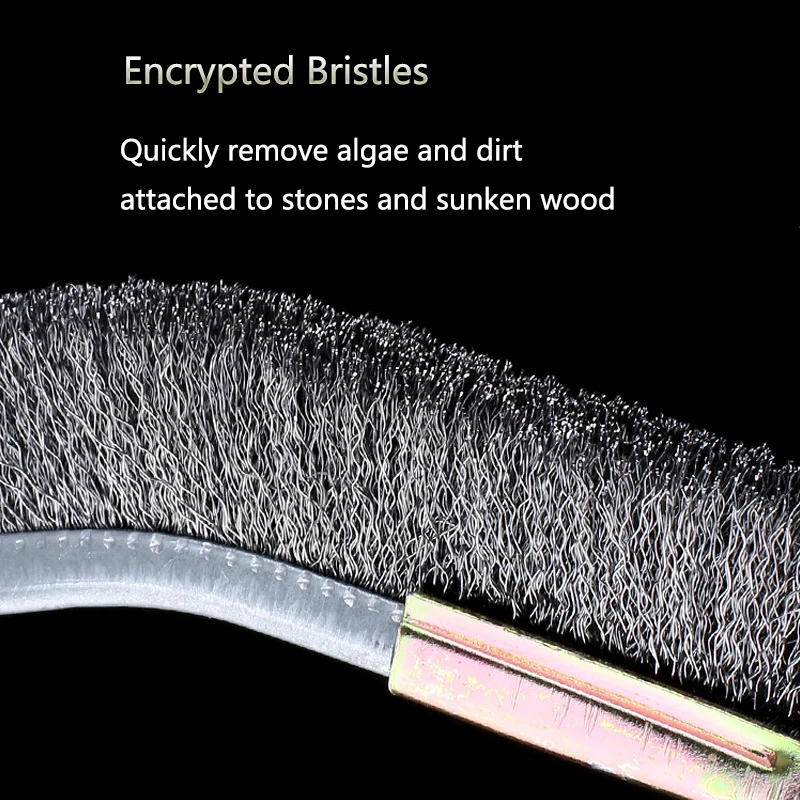 13cm Steel Wire Brush Aquarium Algae Cleaning Brush Nylon Brush Aquarium Cleaner Fish Tank Stain Cleaning Tools Accessories 3pcs