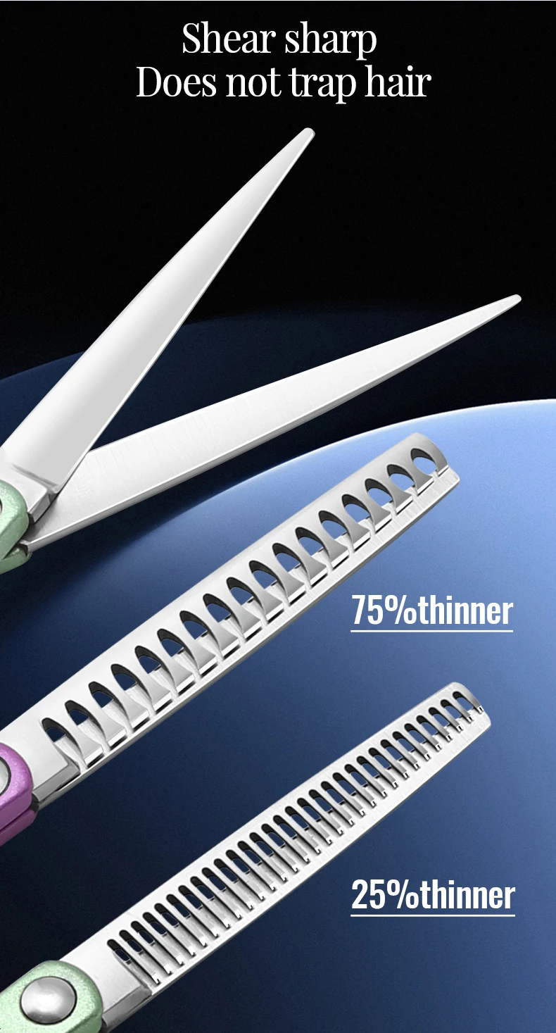 Fenice 6.5 Inch Professional Dog Grooming Scissors Set Kits Straight&Thinner&Curved Grooming Shears Tool Set Tesoura Wmark