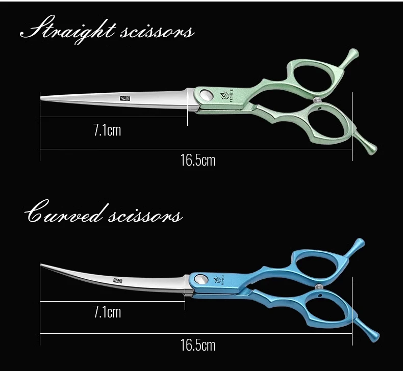 Fenice 6.5 Inch Professional Dog Grooming Scissors Set Kits Straight&Thinner&Curved Grooming Shears Tool Set Tesoura Wmark