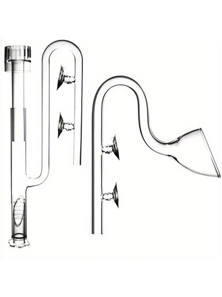 Clear Glass Lily Pipe Outflow and Skimmer Inflow With Suction Cup 13mm 17mm For Aquarium Planted Fish Tank Aquatic Filter System