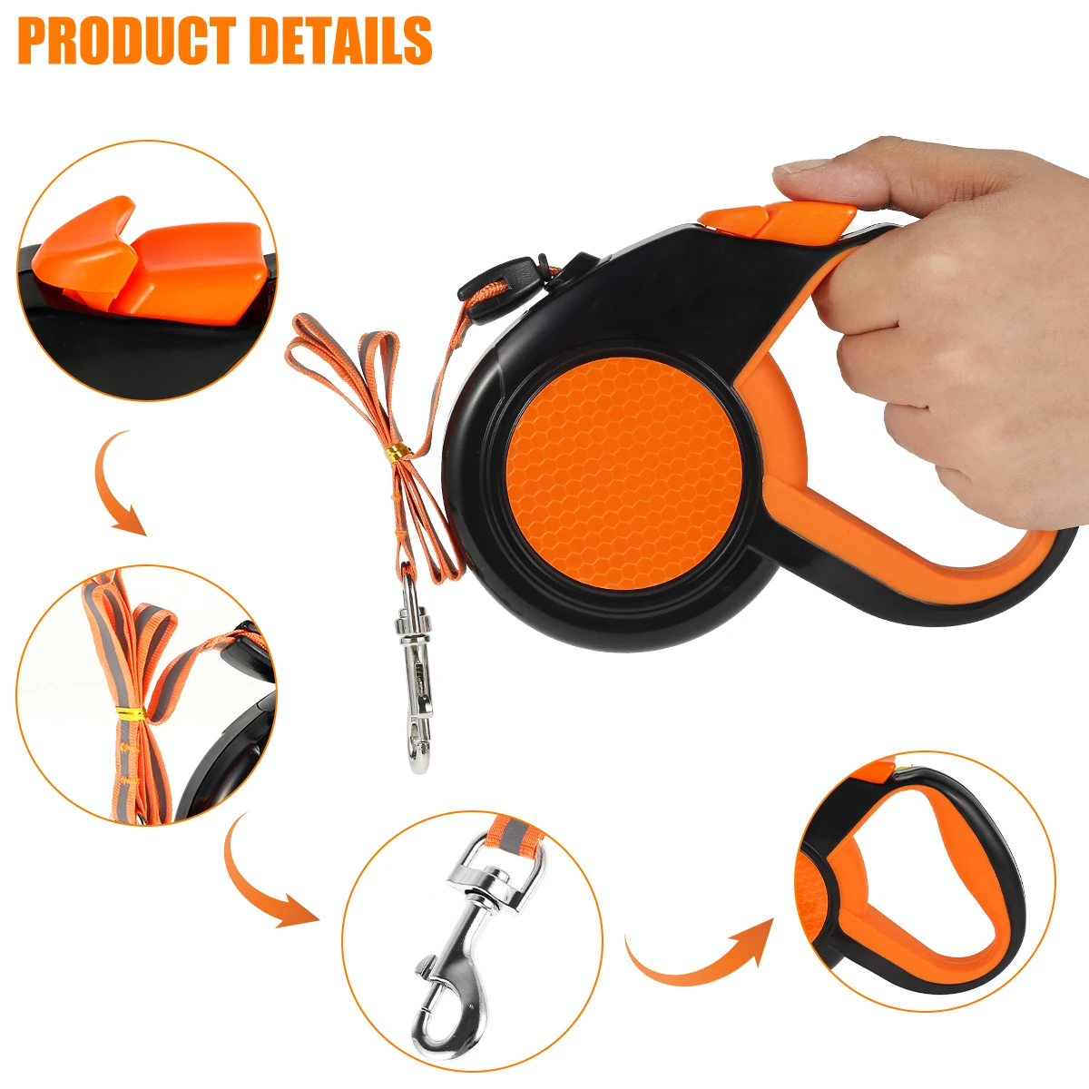 Hands Free Dog Leash Reflective Leash with Waist Bag Retractable Elastic Belt Dog Traction Rope for Running Walking Pet Products