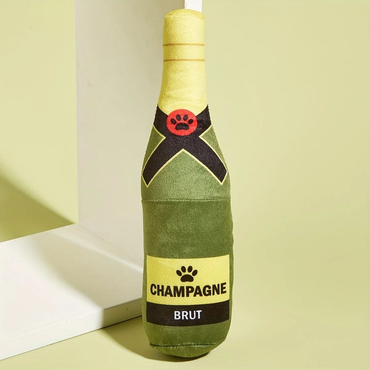 1pc Wine Bottle Design Pet Grinding Teeth Plush Toy, Durable Chew Toy For Dog Interactive Supply