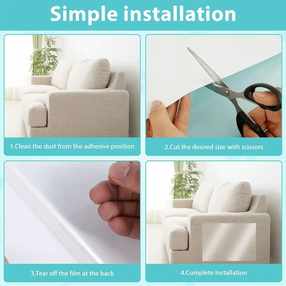 Anti Cat Scratch Furniture Protector Cat Training Protectors PVC Transparent Tape Couch Guard Pads Stickers for Couch Sofa