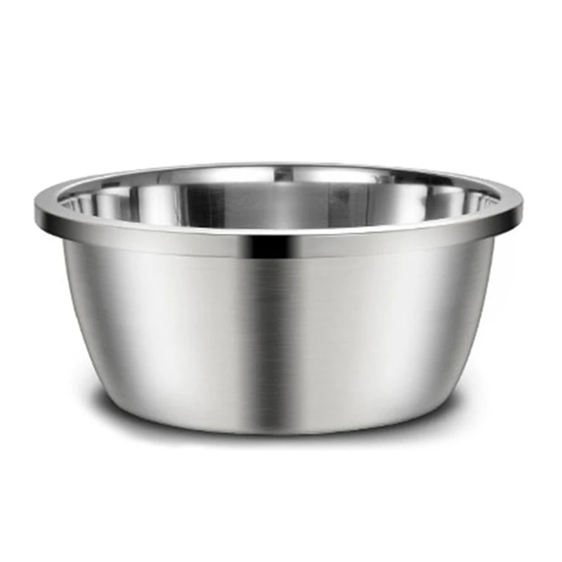 Stainless Steel Dog Feeders 20cm 24cm 28cm 30cm Round Water Food Bowl for Small Medium Large Dogs Pet Supplies