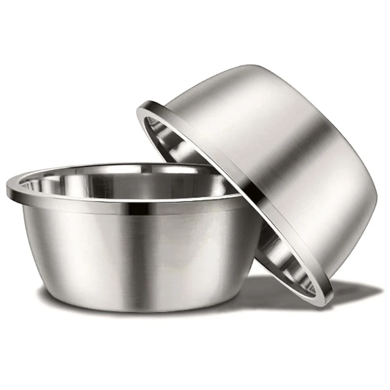 Stainless Steel Dog Feeders 20cm 24cm 28cm 30cm Round Water Food Bowl for Small Medium Large Dogs Pet Supplies