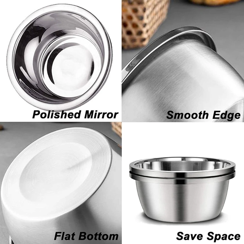 Stainless Steel Dog Feeders 20cm 24cm 28cm 30cm Round Water Food Bowl for Small Medium Large Dogs Pet Supplies
