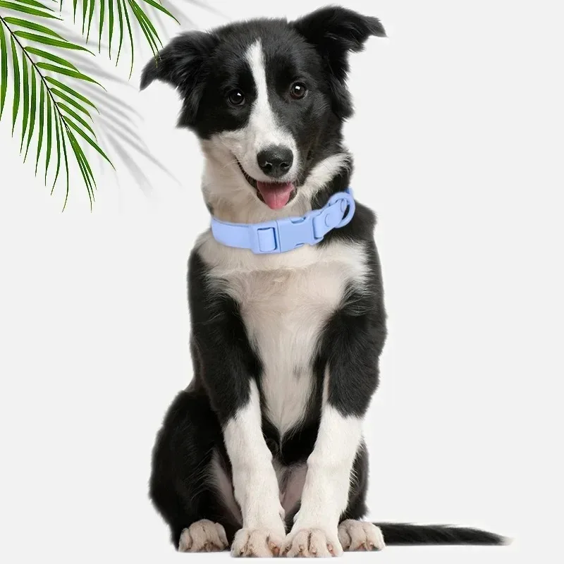New Macaron Colored PVC Dog Collar Waterproof Dirt Resistant Easy To Clean Pet Collar Adjustable Neck Collar Pet Dog Collar