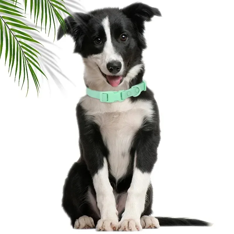 New Macaron Colored PVC Dog Collar Waterproof Dirt Resistant Easy To Clean Pet Collar Adjustable Neck Collar Pet Dog Collar