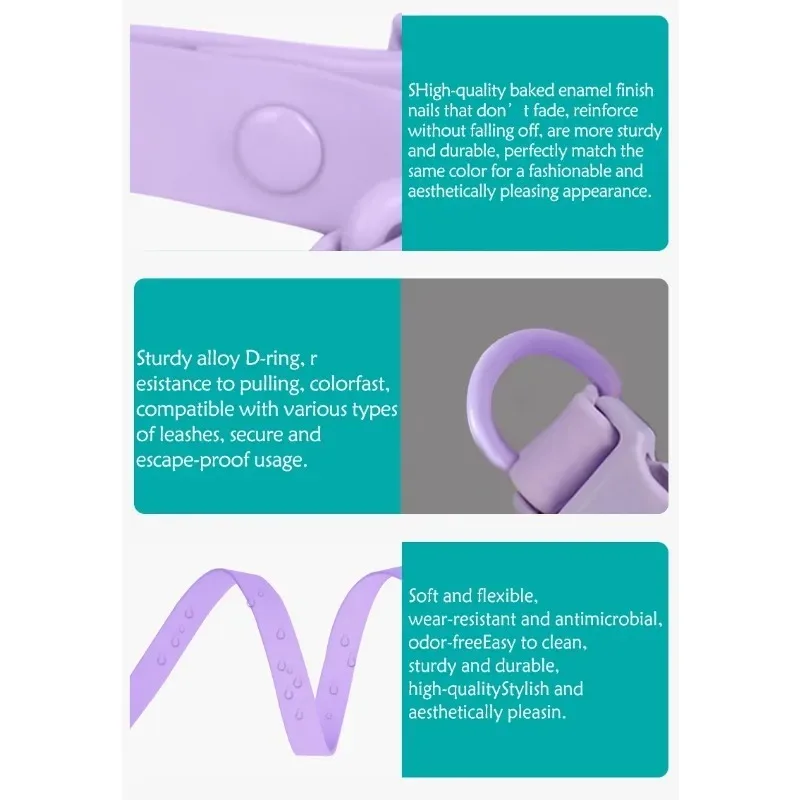 New Macaron Colored PVC Dog Collar Waterproof Dirt Resistant Easy To Clean Pet Collar Adjustable Neck Collar Pet Dog Collar
