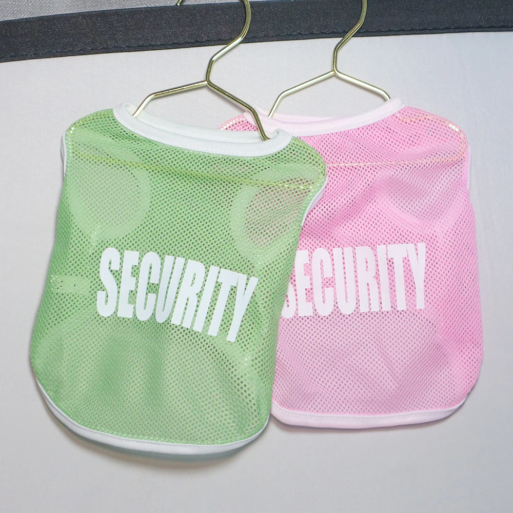 Cat and Dog Universal Summer Clothes Mesh Breathable Letter Printing Thin Size Large Dog Tank Top Golden Bears
