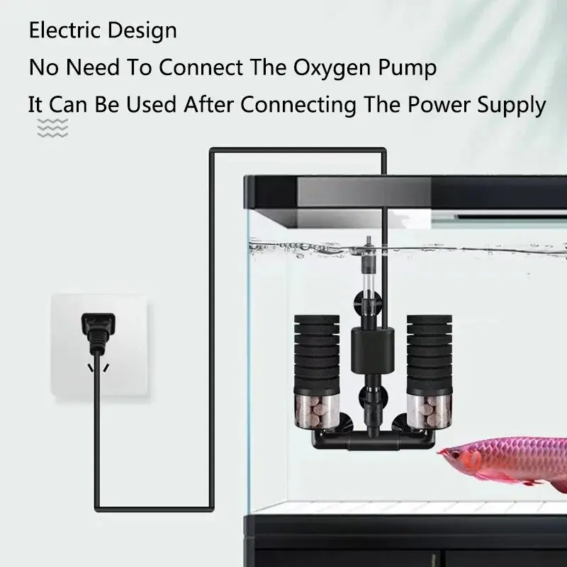 Aquarium Filter With Water Pump For Fish Tank Air Pump Skimmer Biochemical Sponge Filter Aquarium Bio Filters Filtro Aquario