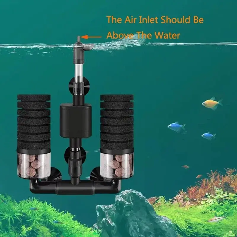 Aquarium Filter With Water Pump For Fish Tank Air Pump Skimmer Biochemical Sponge Filter Aquarium Bio Filters Filtro Aquario