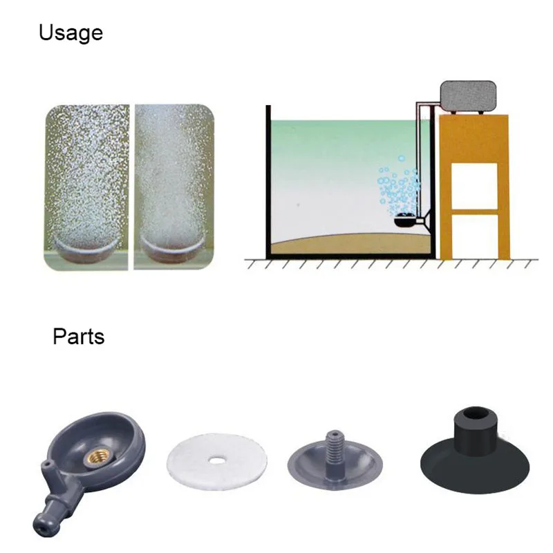 1/2Pcs Plastic Aquarium Air Stone Pond Fish Tank Pump Aerator Aeration Hydroponic Oxygen Air stone Accessories with Suction Cups