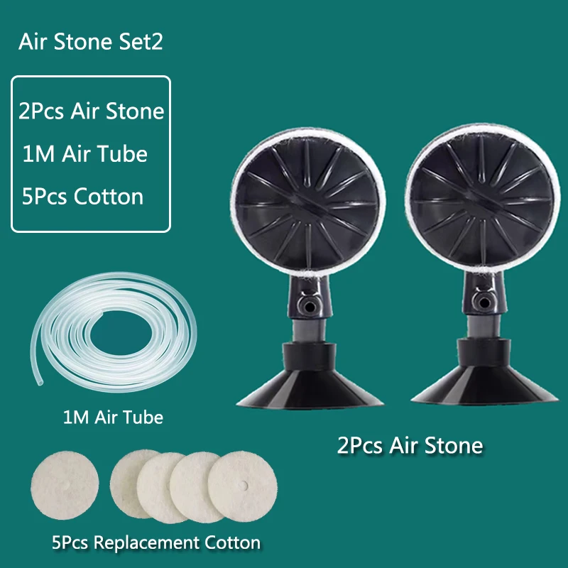 1/2Pcs Plastic Aquarium Air Stone Pond Fish Tank Pump Aerator Aeration Hydroponic Oxygen Air stone Accessories with Suction Cups
