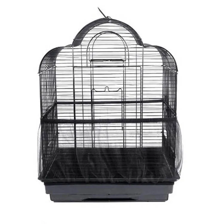 Birdcage Cover Nylon Mesh Bird Parrot Cover Dust Blocking Breathable Fabric Mesh Protective Hood Easy Cleaning Cage Accessories