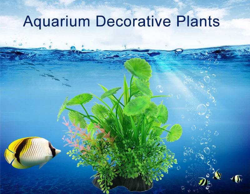 12 Kinds Artificial Aquarium Decor Plants Water Weeds Ornament Aquatic Plant Fish Tank Grass Decoration Accessories 14cm