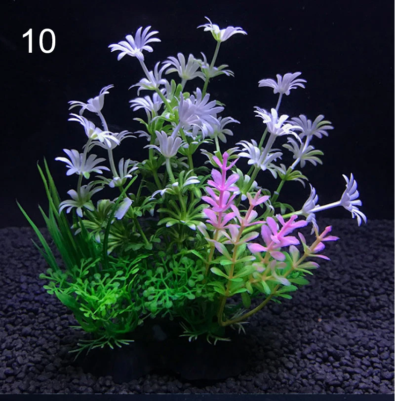 12 Kinds Artificial Aquarium Decor Plants Water Weeds Ornament Aquatic Plant Fish Tank Grass Decoration Accessories 14cm