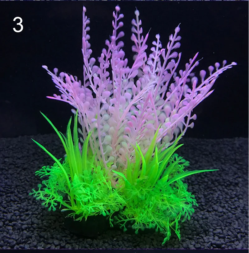 12 Kinds Artificial Aquarium Decor Plants Water Weeds Ornament Aquatic Plant Fish Tank Grass Decoration Accessories 14cm
