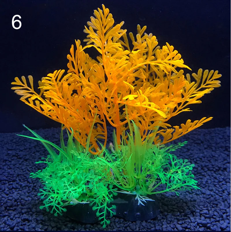 12 Kinds Artificial Aquarium Decor Plants Water Weeds Ornament Aquatic Plant Fish Tank Grass Decoration Accessories 14cm