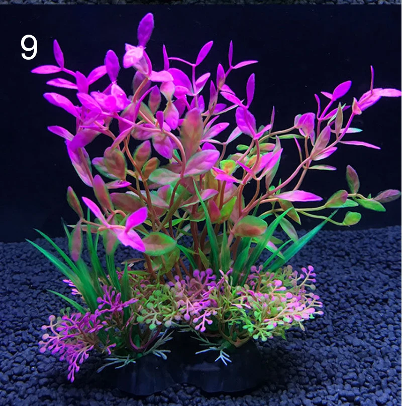 12 Kinds Artificial Aquarium Decor Plants Water Weeds Ornament Aquatic Plant Fish Tank Grass Decoration Accessories 14cm