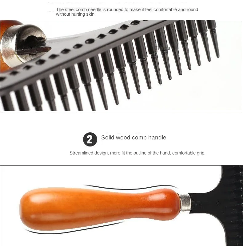 Pet Long Short Hair Wood Deshedding Tool Dog Hair Undercoat Rake Deshedding Tool For Dogs And Cats Pet Grooming Rake