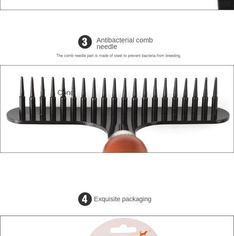 Pet Long Short Hair Wood Deshedding Tool Dog Hair Undercoat Rake Deshedding Tool For Dogs And Cats Pet Grooming Rake