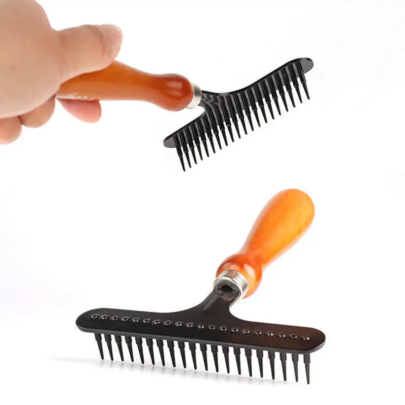 Pet Long Short Hair Wood Deshedding Tool Dog Hair Undercoat Rake Deshedding Tool For Dogs And Cats Pet Grooming Rake