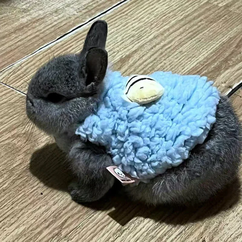 Winter Bunny Kitten Sweater Clothes Warm Velvet Small Animal Pullovers Rabbit Guinea Pig Chinchillas Jacket Mascotas Clothing