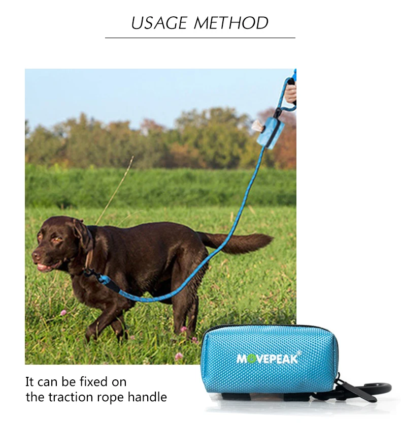 Pet Dog Poop Bag Holder Leash Attachment Adjustable Mini Travel Garbage Bag Dogs Waste Poop Bags Dispenser Pet Cleaning Tools