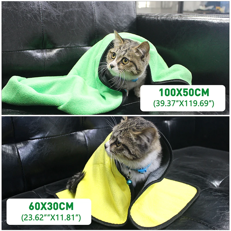 Quick-Drying Pet Towel Absorbent Pet Bath Towel for Dogs Cats Soft Lint-Free Fiber Dog Towels Pet Cat Blanket Pet Supplies