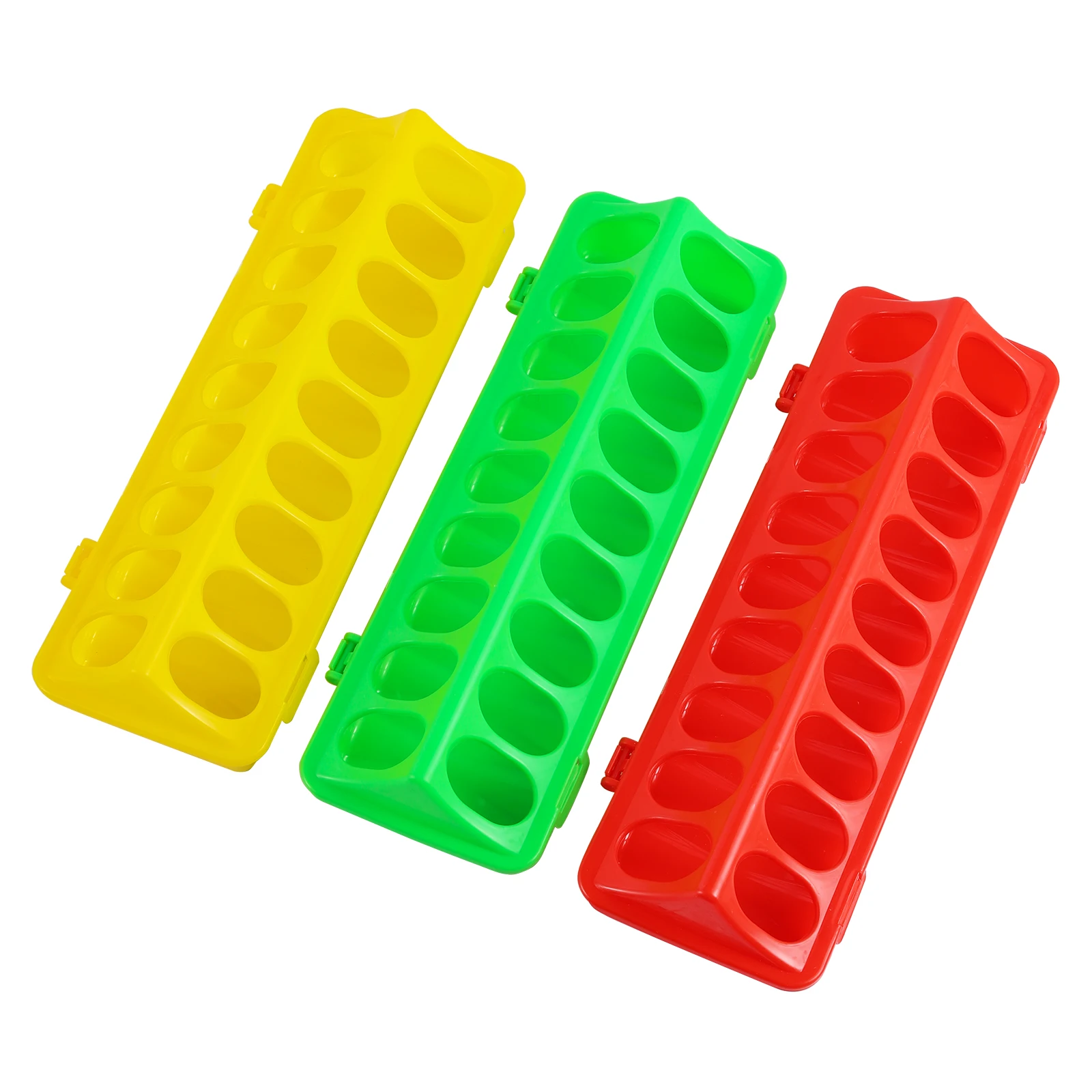 20/30/40/50Cm Chicken Feeder Double Row 12/18/22/28 Holes Poultry Ground Clamshell Feeding Chicken Groove Breeding Supplies 1Pc