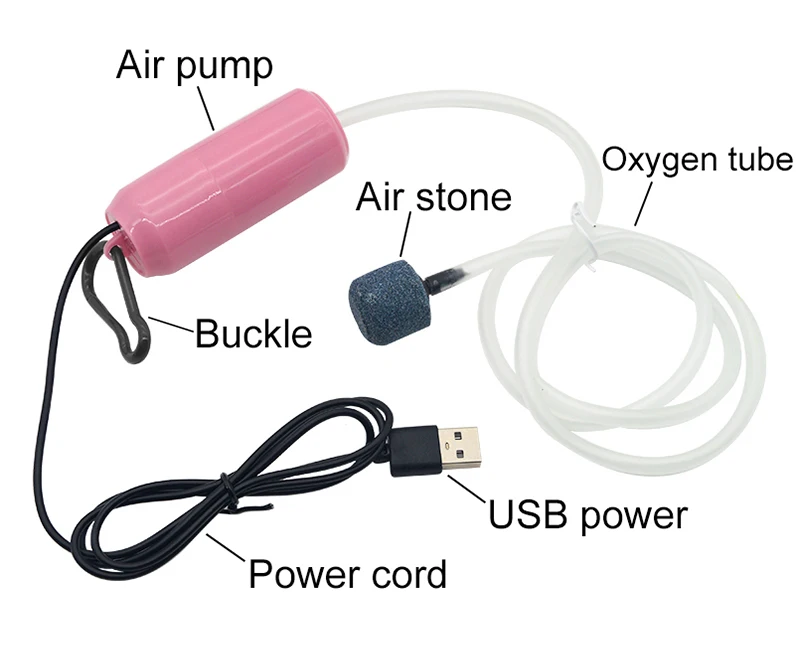 Aquarium Oxygen Air Pump Fish Tank USB Silent Air Compressor Aerator Portable Mini Small Oxygenator Aquarium Accessories 5v 1W