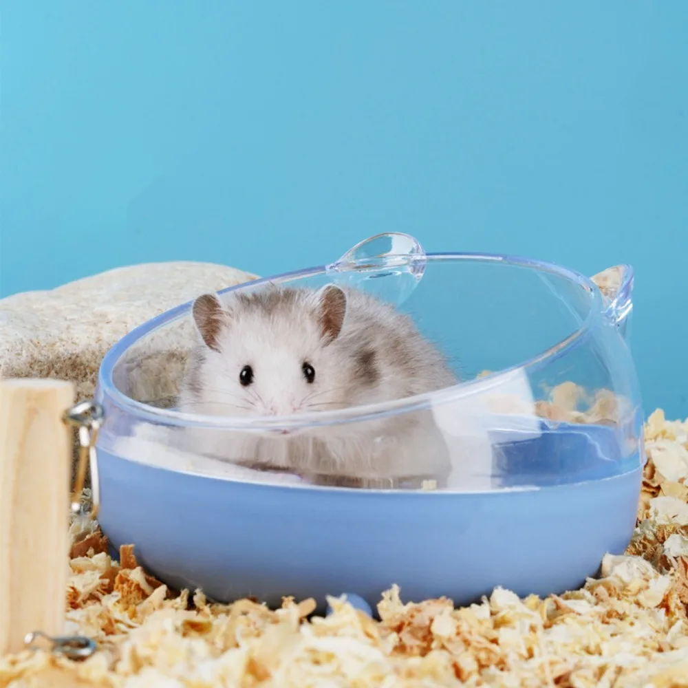 Hamster Sand Bath Box Cage Toilet Transparent Hamster Bathroom Small Animal Bath House for Mice Rabbit Pets Small Pet Accessory