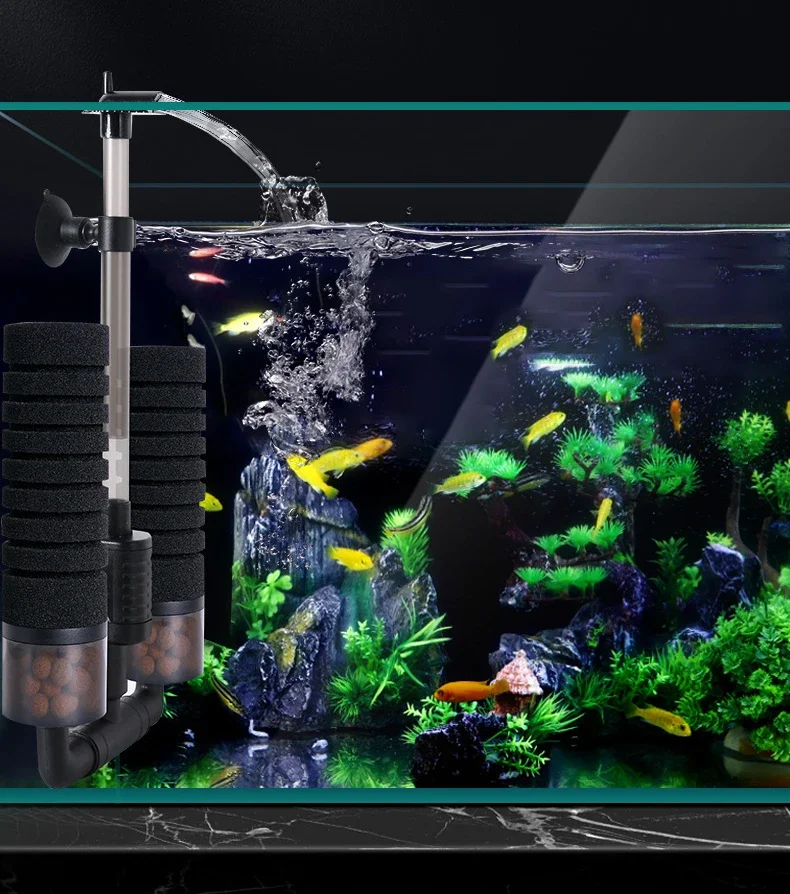 220V 50Hz Aquarium Filter Electric Power Filter Biochemical Sponge Silence Submersible Bio Media Balls Fish Tank Accessories