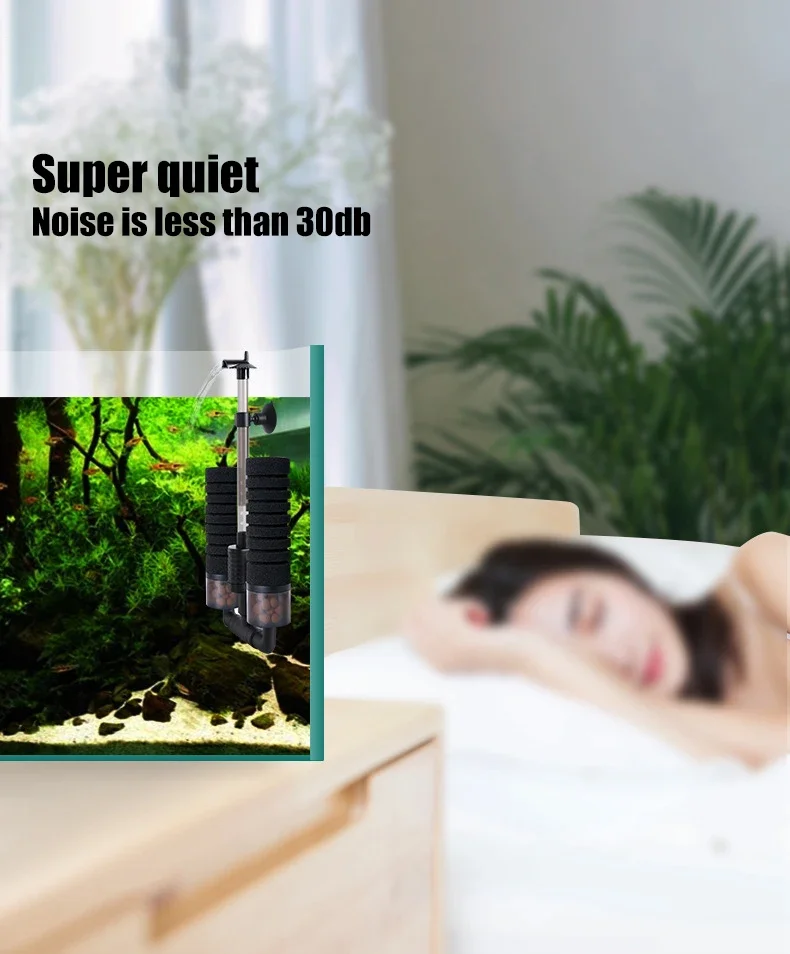 220V 50Hz Aquarium Filter Electric Power Filter Biochemical Sponge Silence Submersible Bio Media Balls Fish Tank Accessories