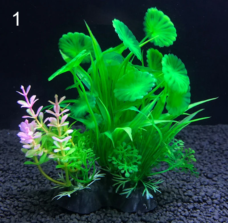Artificial Aquarium Decor Plants Water Plastic Ornament Aquatic Plant Fish Tank Grass Decoration Accessories 14cm 12 Kinds