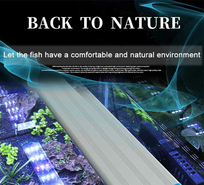Aquarium LED Light Super Slim Fish Tank Aquatic Plant Grow Lighting Waterproof Bright Clip Lamp Blue LED 18-75cm for Plants 220v