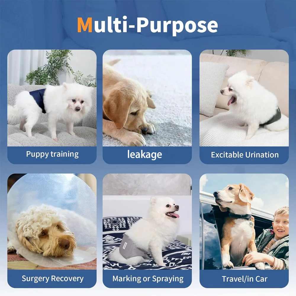 BIAI Anti-Side Leak Dog Male Diaper Reusable Physiological Pants Sanitary Underwear Belly Band Nappies Cloth Cotton Diaper Wraps