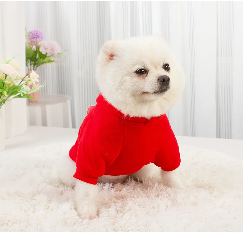Autumn Winter Dog Clothes for Small Dogs Girls, Fleece Lined Dog Hoodies Sweater Puppy Sweatshirt Chihuahua Yorkie Apparel